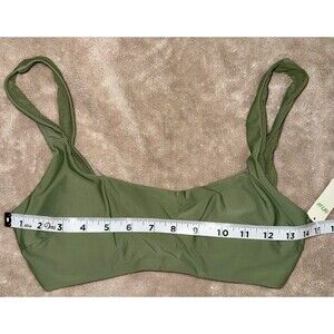 NWT Aerie neutral green scoop neck padded bikini swim top size medium